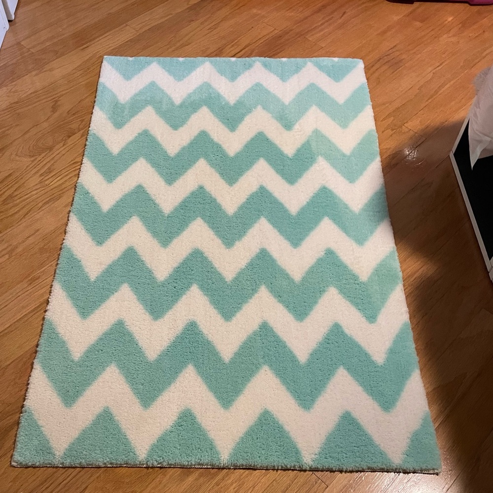 Circo (Target) Turquoise and White Chevron Pattern Rug